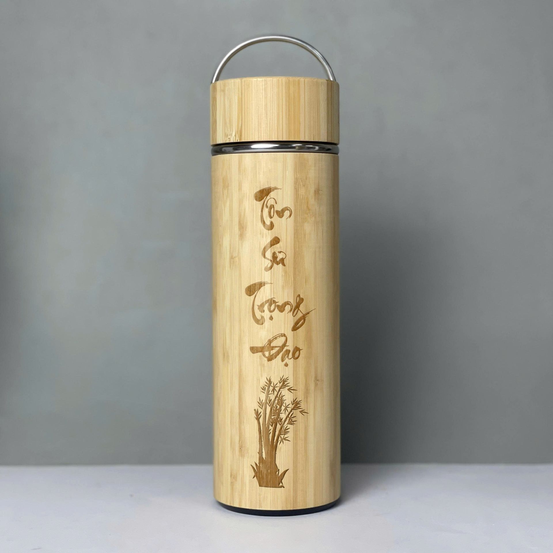 bình giữ nhiệt vỏ tre
