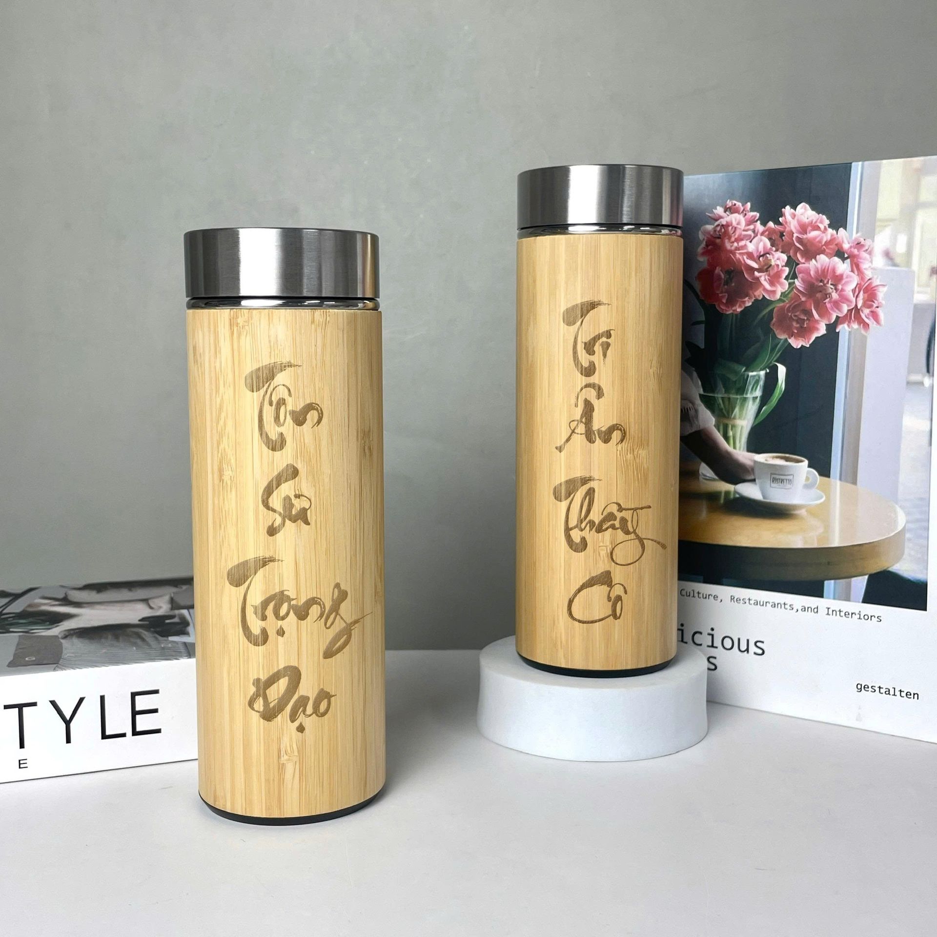 Bình giữ nhiệt vỏ tre