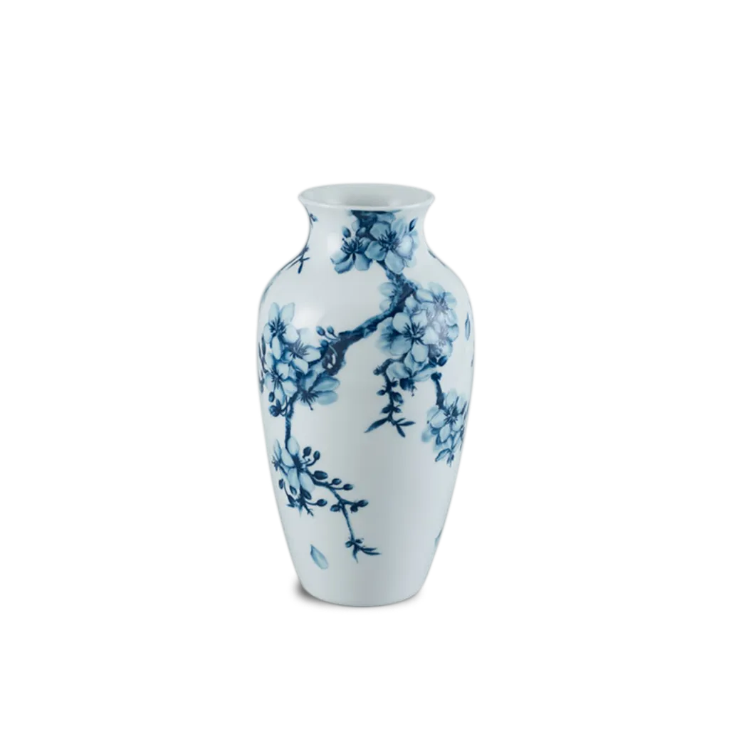 Bình hoa Minh Long 27 cm - Hoa Mai Cobalt