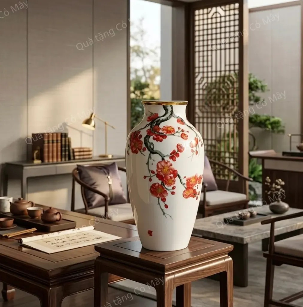 Bình hoa Minh Long 27 cm - Hoa Đào