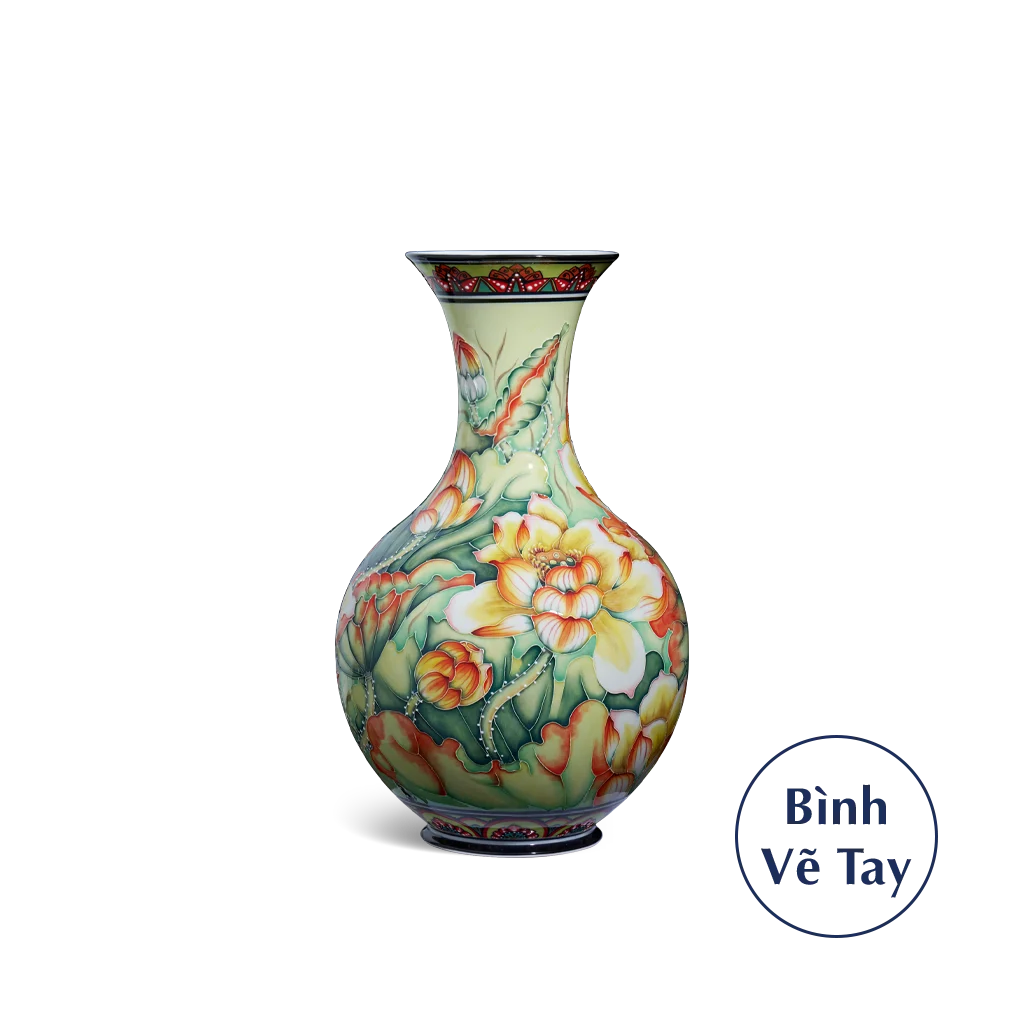 Bình hoa Minh Long 36 cm - Hoa Sen