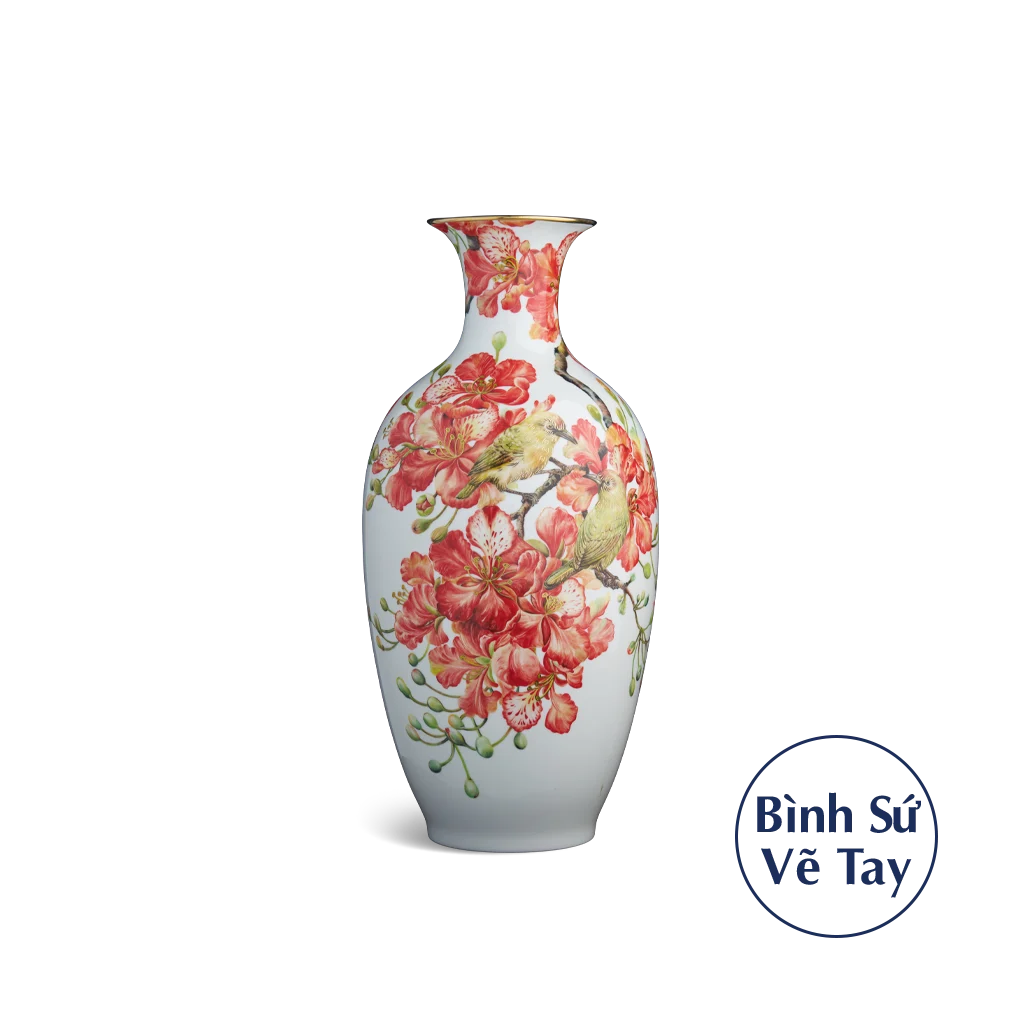 Bình hoa Minh Long 40 cm - Chim & Hoa Phượng