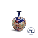 Bình hoa Minh Long 30 cm - Hoa Sen Nền Cobalt