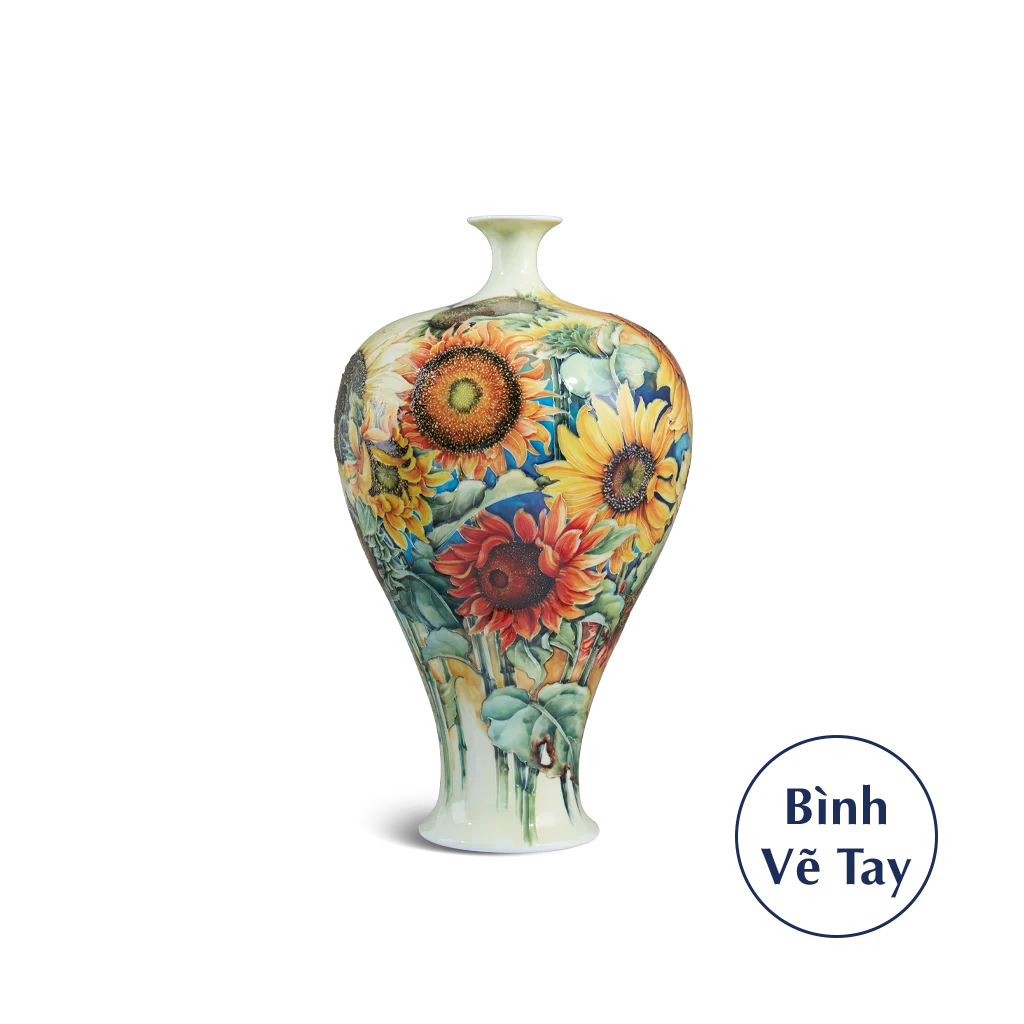Bình hoa Minh Long 41 cm - Hoa Hướng Dương