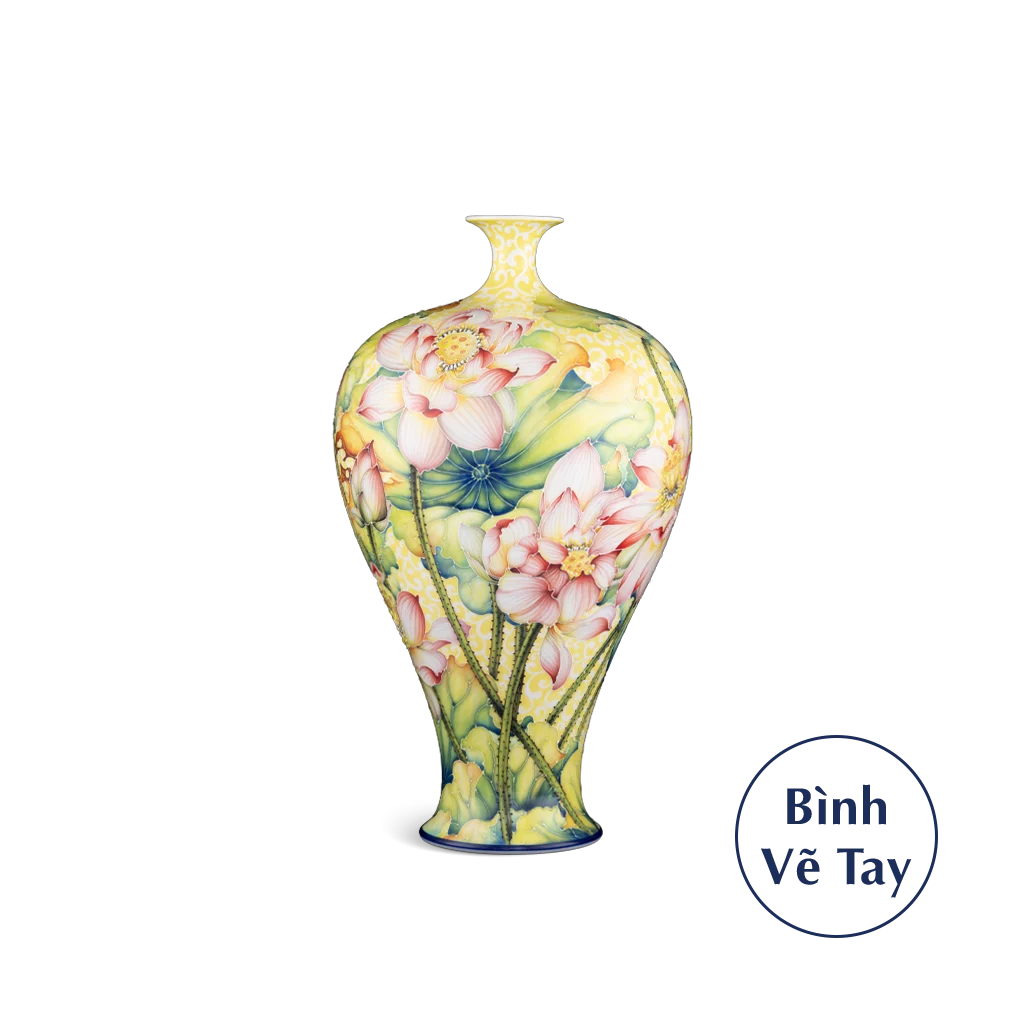 Bình hoa Minh Long 41 cm - Hoa Sen