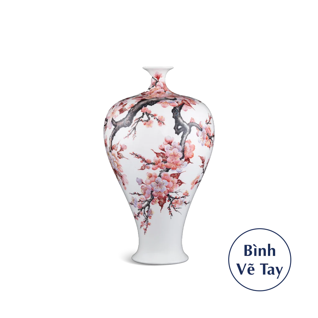 Bình hoa Minh Long 41 cm - Hoa Đào