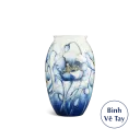 Bình hoa Minh Long 31 cm - Hoa Anh Túc Cobalt