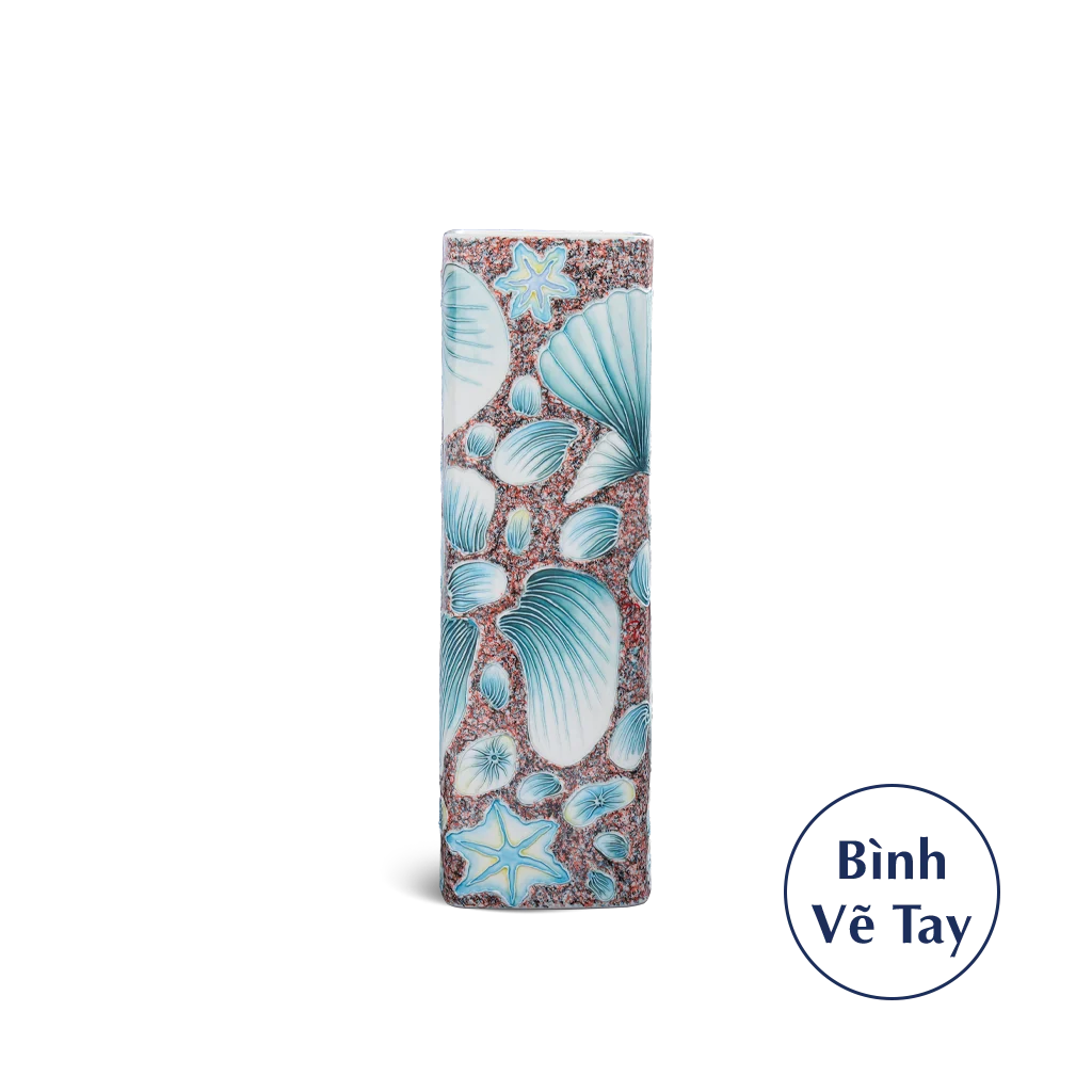 Bình hoa Minh Long 36-40 cm - Họa Tiết Cobalt