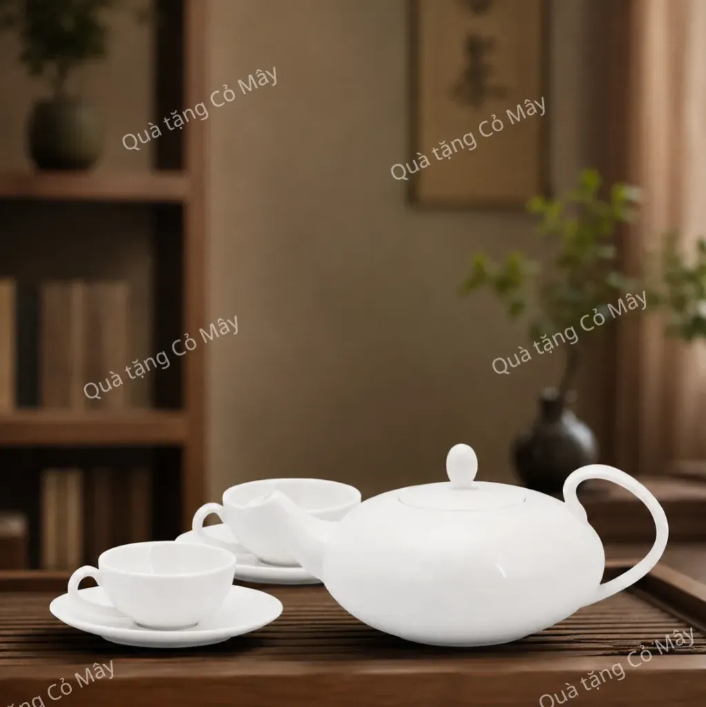Bộ trà elip 0.47 L - Anna - Trắng Ngà