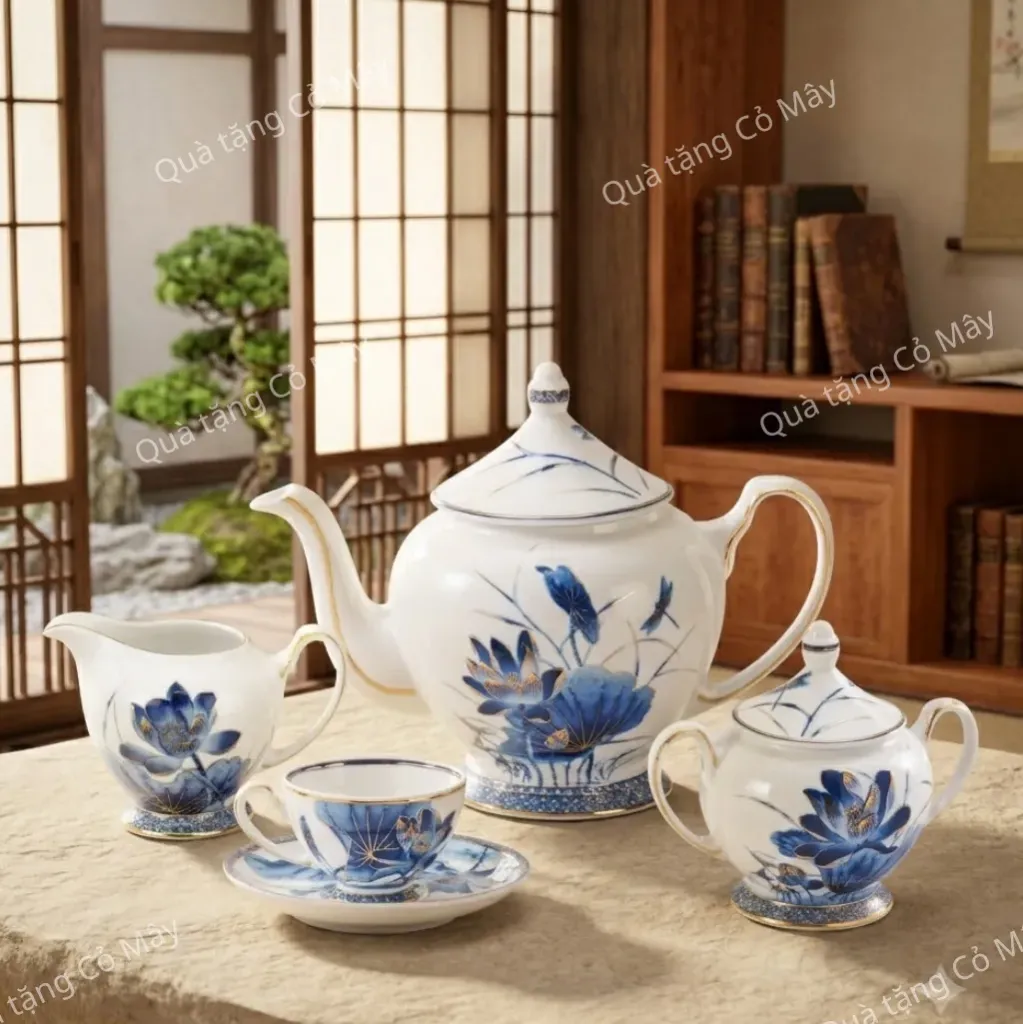 Bộ trà 1.3 L - Hoàng Cung - Sen Vàng