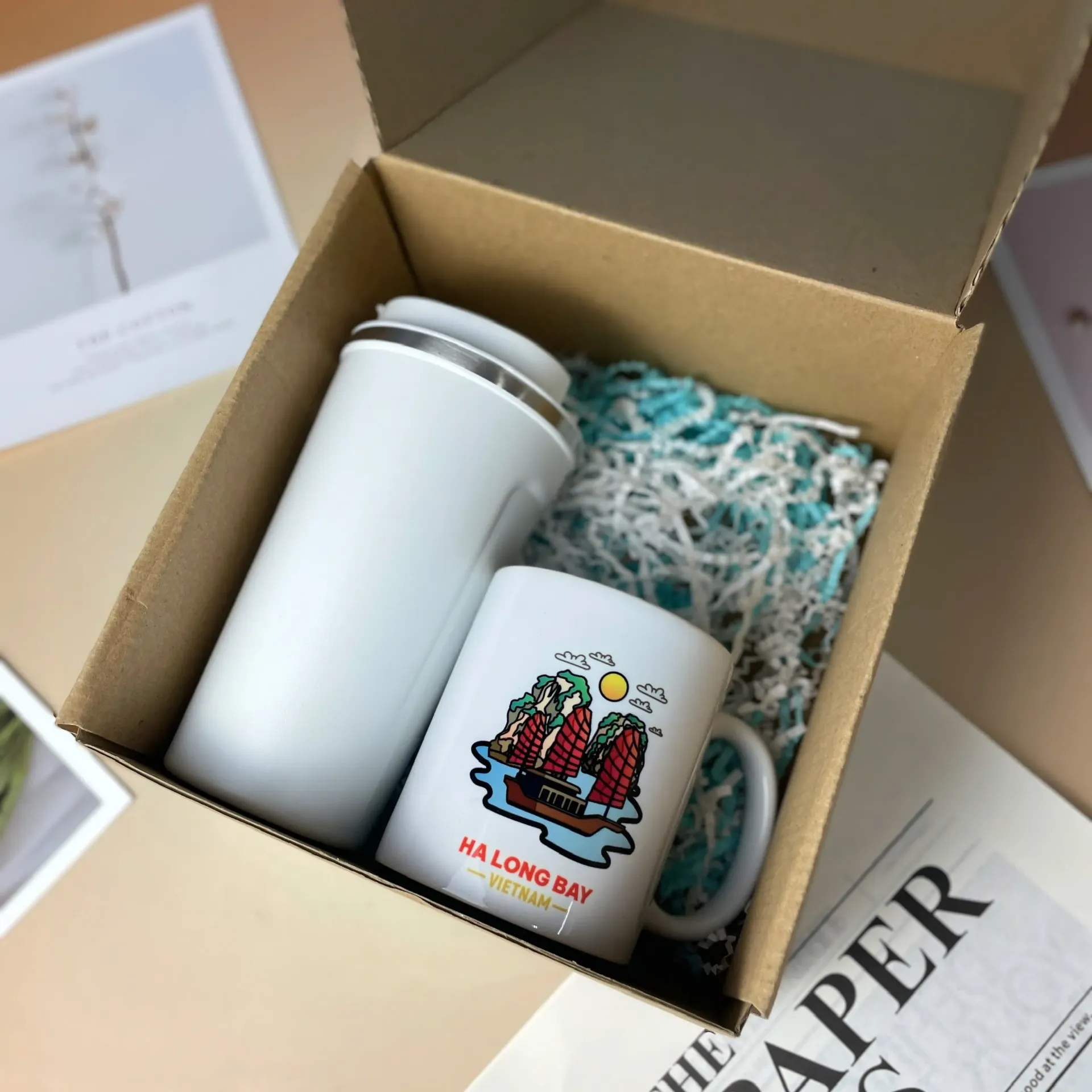 Giftset - Ly giữ nhiệt & Cốc sứ