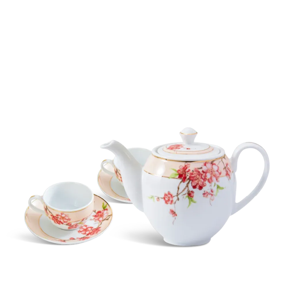 Bộ trà Minh Long 0.8 L - Camellia - Hoa Đào