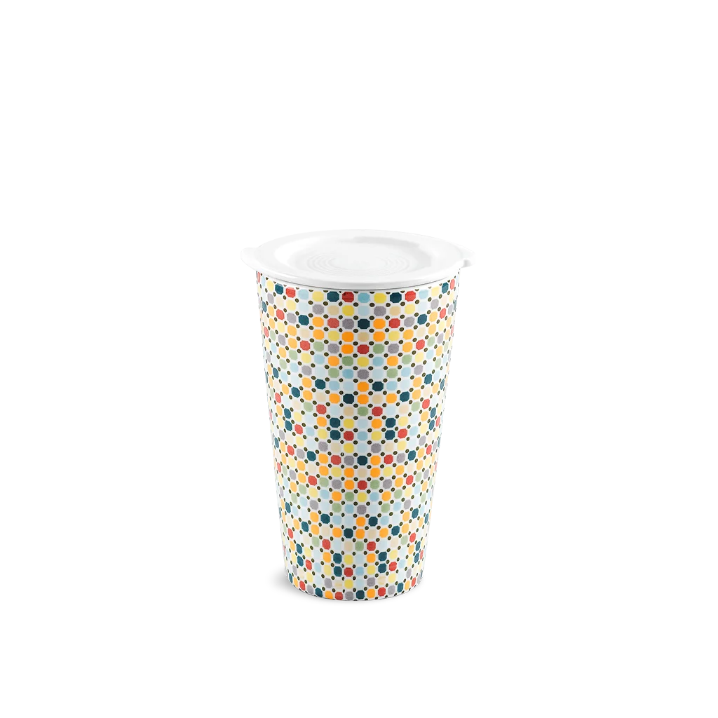 Ly sứ dưỡng sinh Minh Long 0.48 L (K1) + Nắp - Mosaic (LTD)