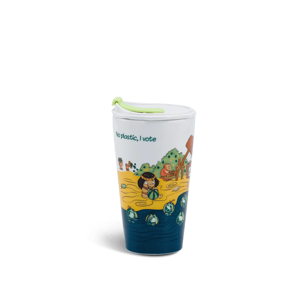 Ly sứ dưỡng sinh Minh Long 0.48 L + Nắp ống hút (K1 - Mai An Tiêm)