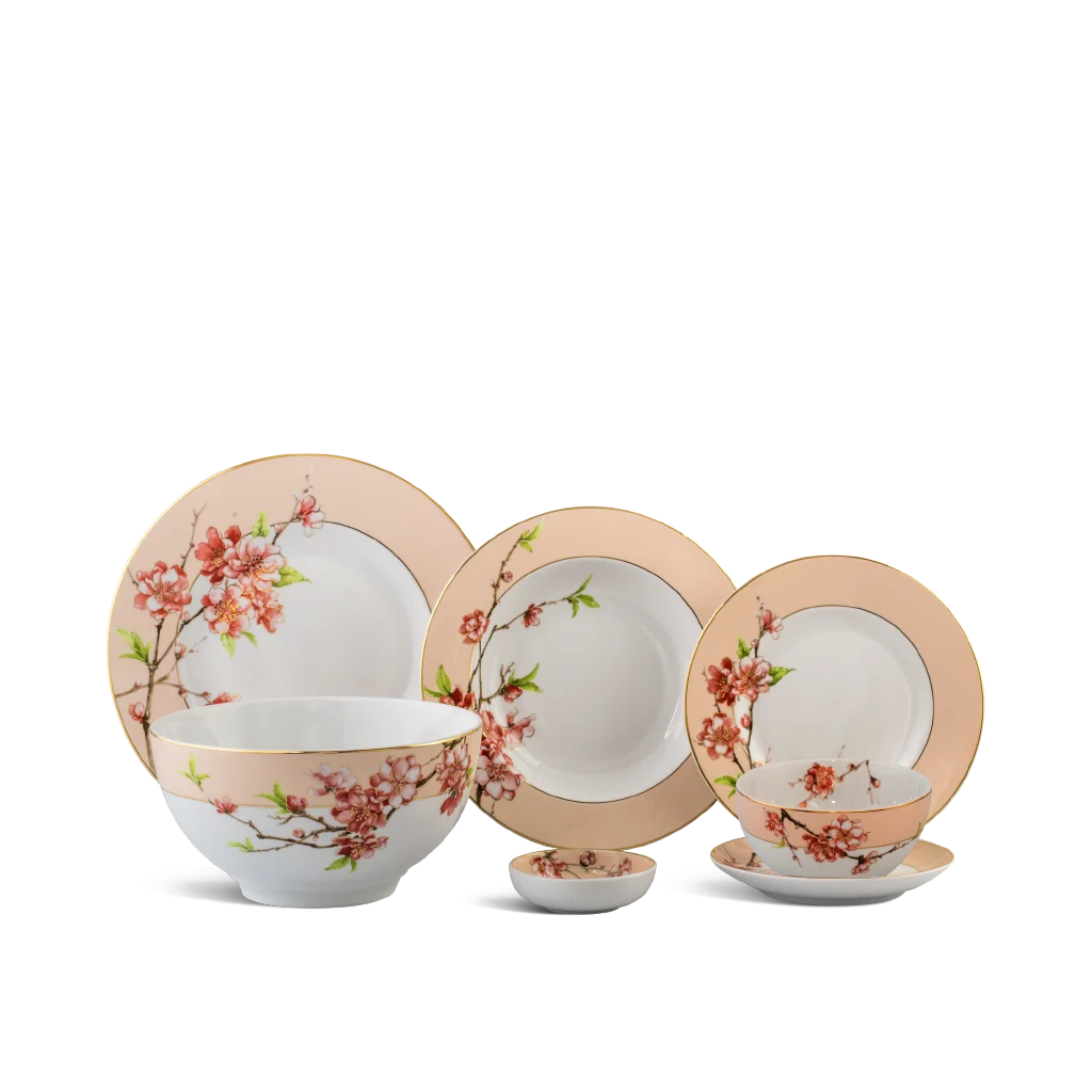 Bộ đồ ăn Minh Long - Camellia - Hoa Đào