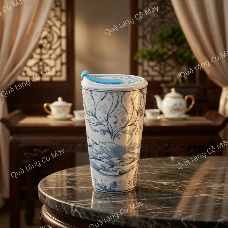 Ly Dưỡng Sinh 0.48L ( K1 ) + Nắp Ống Hút Biển Xanh