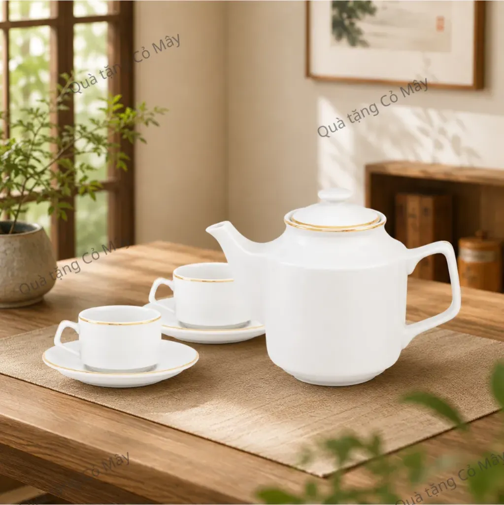 Bộ trà 1.1 L - Jasmine - Viền chỉ vàng