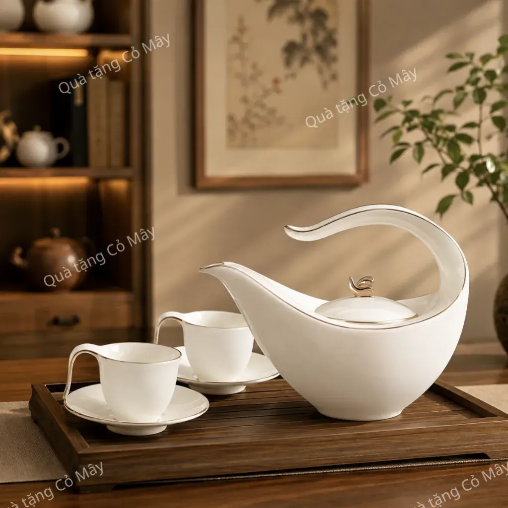 Bộ trà 0.45 L - Anh Vũ - Chỉ Bạch Kim