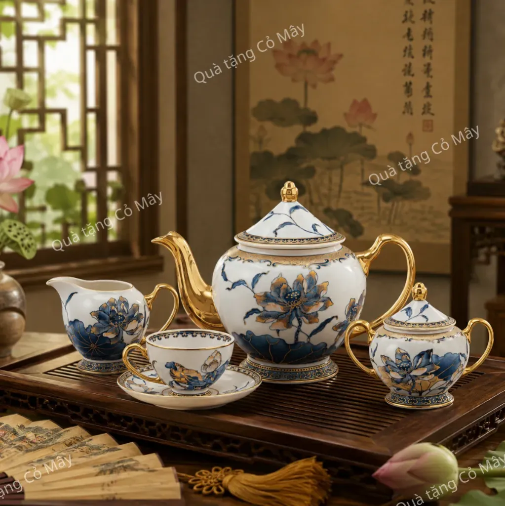 Bộ trà 1.3 L - Hoàng Cung - Sen Ngọc