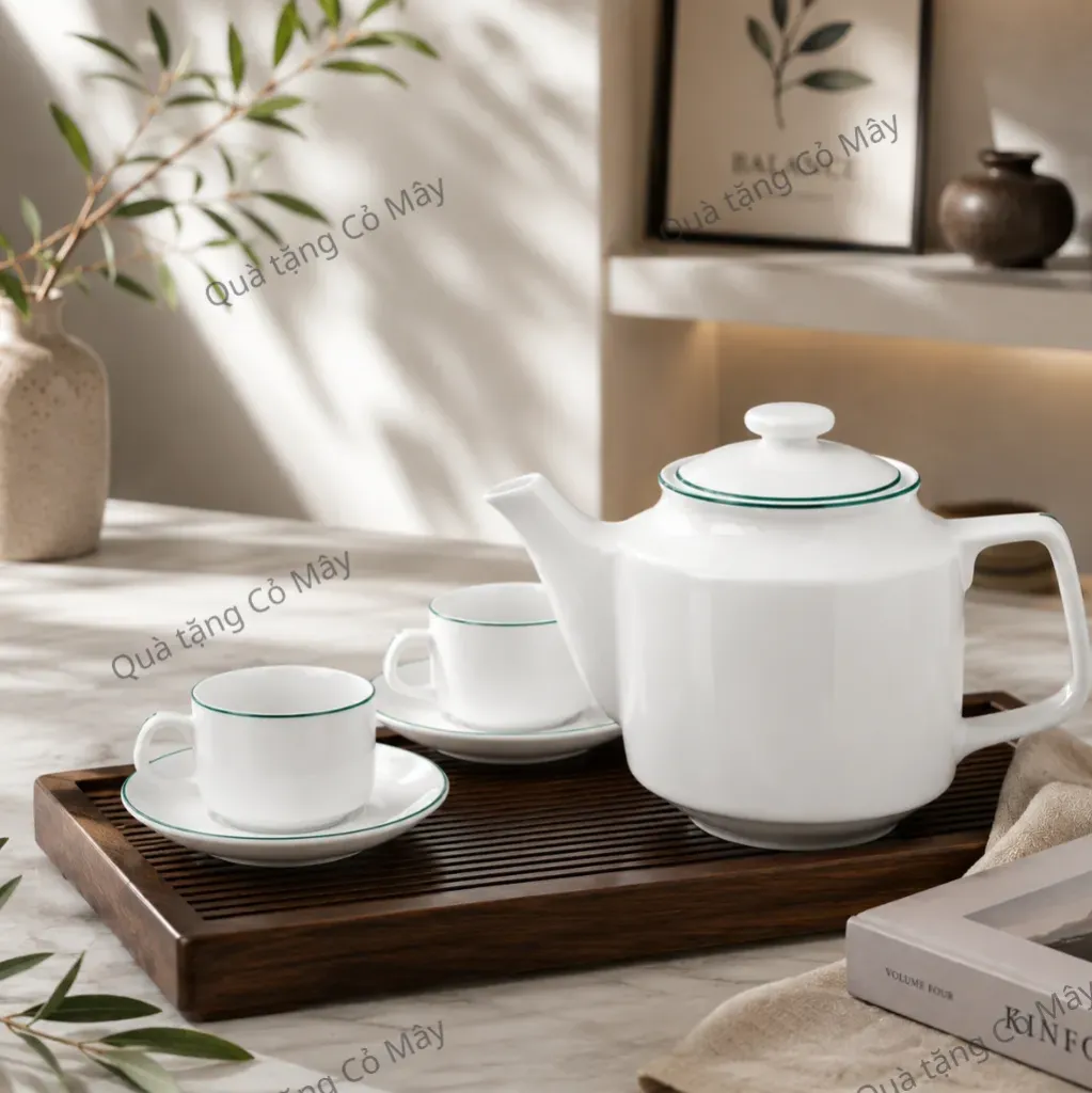 Bộ trà Minh Long 0.7 L - Jasmine - Chỉ Xanh Lá