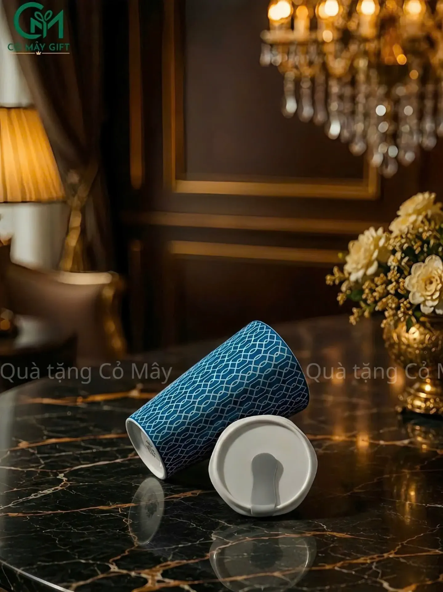 Ly Sứ Giữ Nhiệt Họa Tiết Đan Lưới
