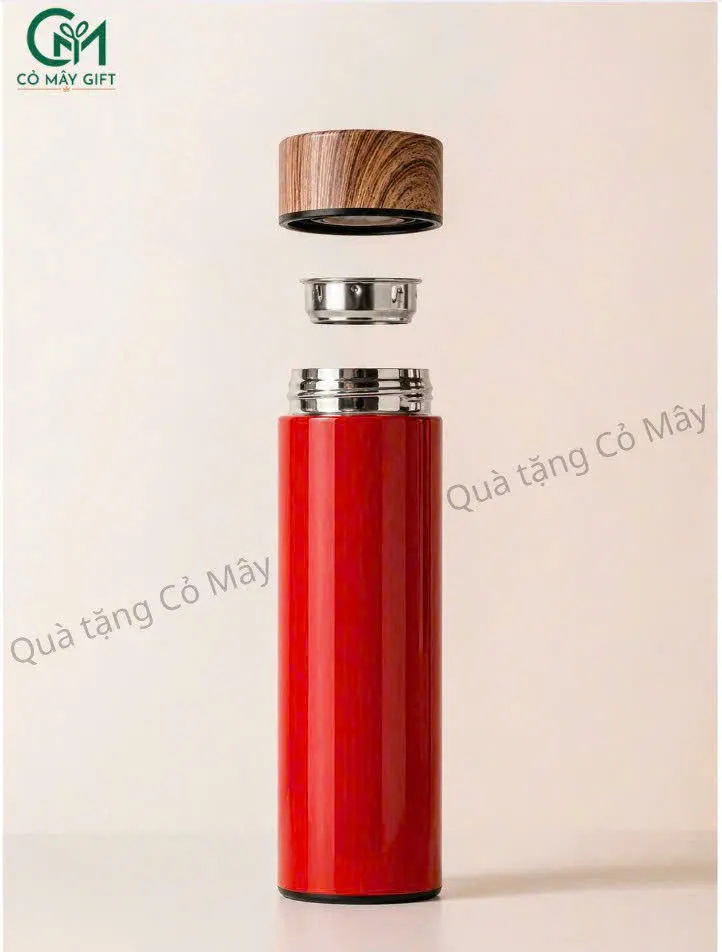 Bình Giữ Nhiệt Nắp Vân Gỗ
