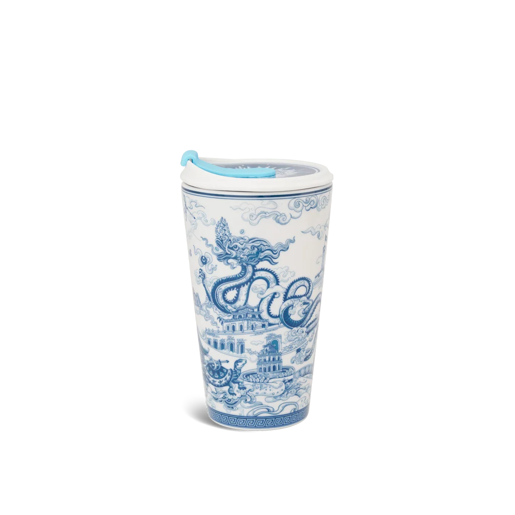 Ly sứ dưỡng sinh Minh Long 0.48 L (K1) + Nắp ống hút - Nam Quốc