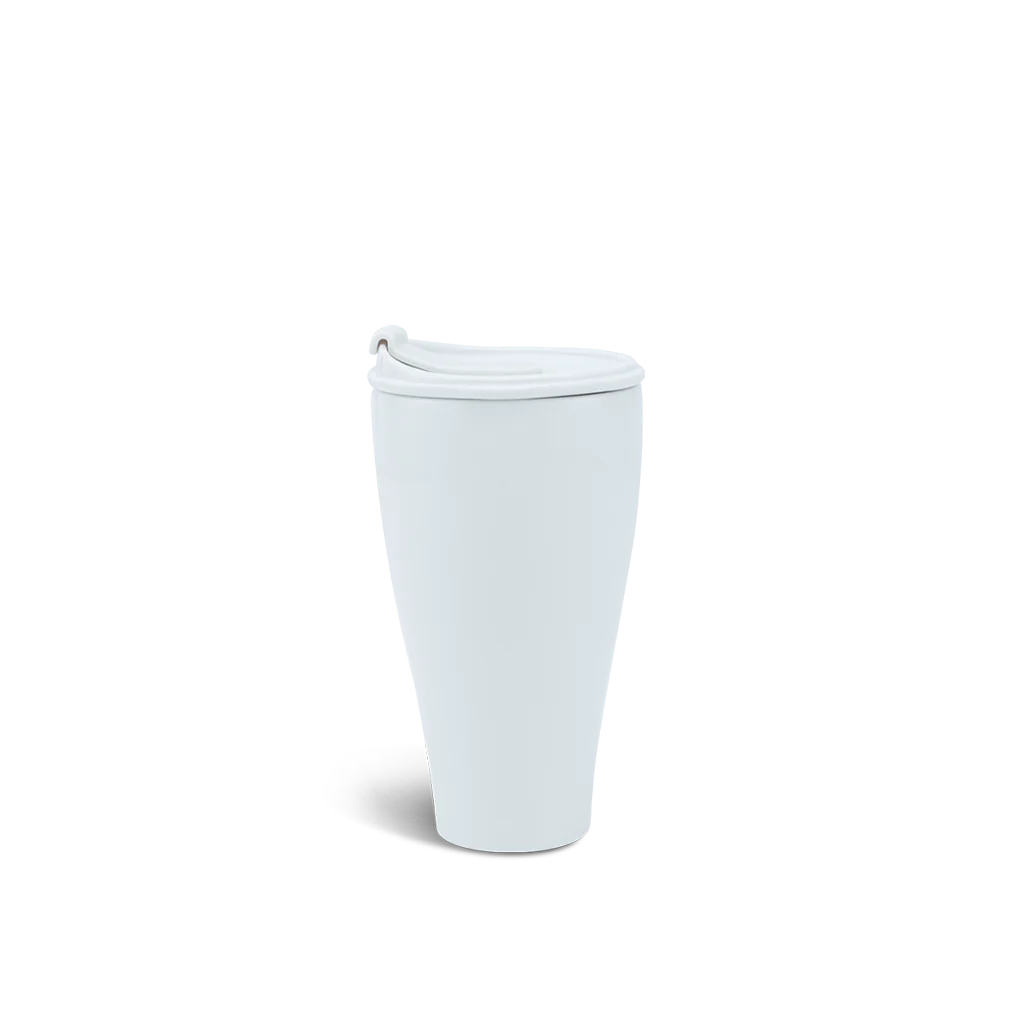 Ly sứ dưỡng sinh Minh Long 0.48 L + Nắp ống hút - Trắng