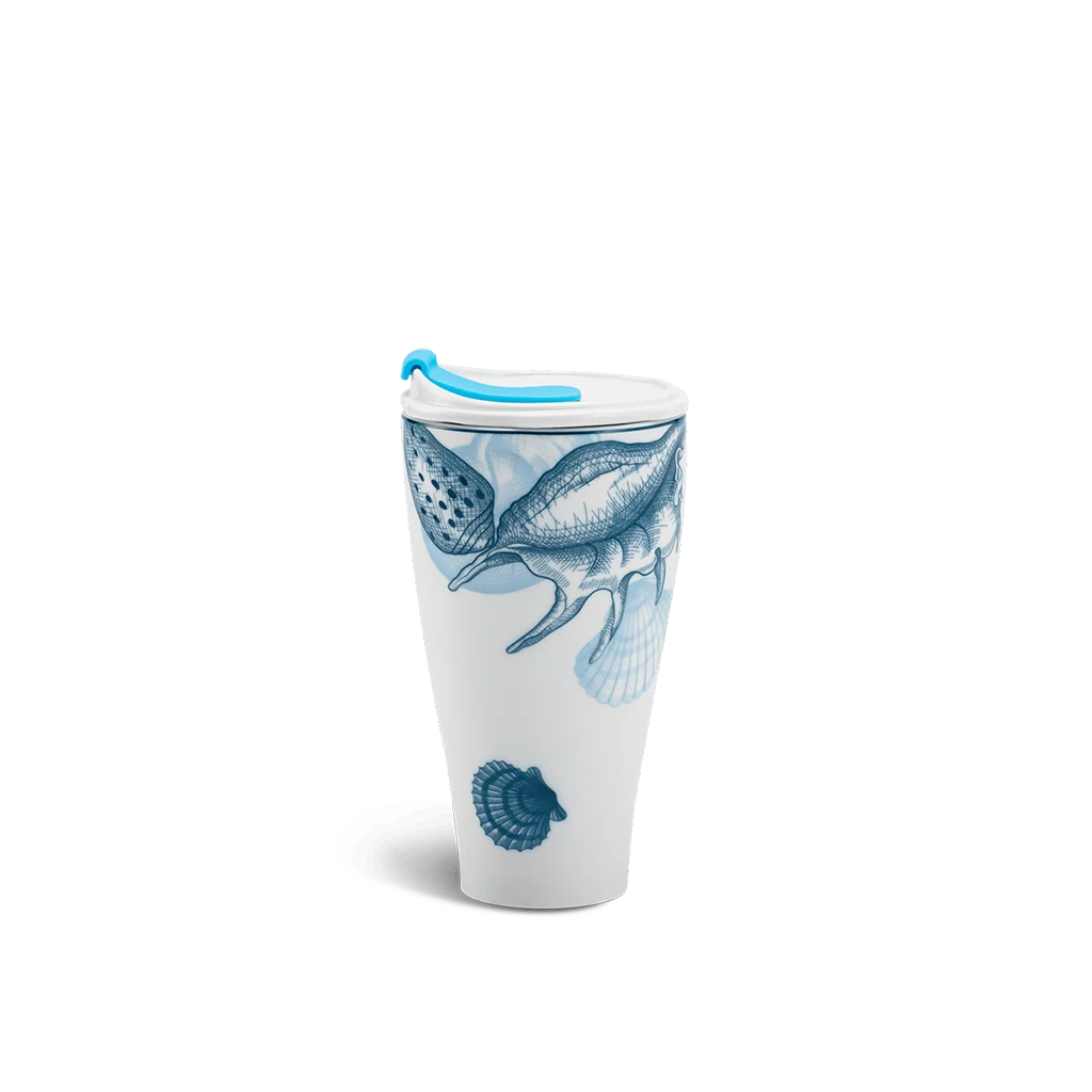 Ly sứ dưỡng sinh Minh Long 0.48 L (K1) + Nắp ống hút - Đại Dương (K2 - Thon)