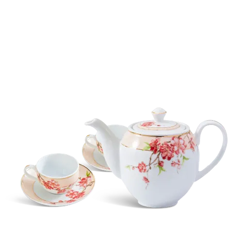 Bộ trà Minh Long 0.8 L - Camellia - Hoa Đào