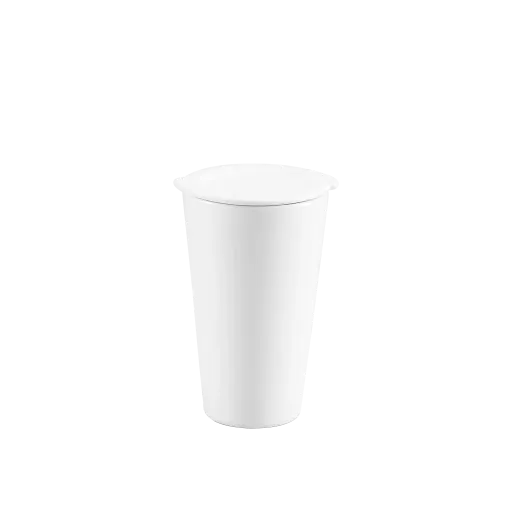 Ly sứ dưỡng sinh Minh Long 0.48 L + Nắp - Trắng
