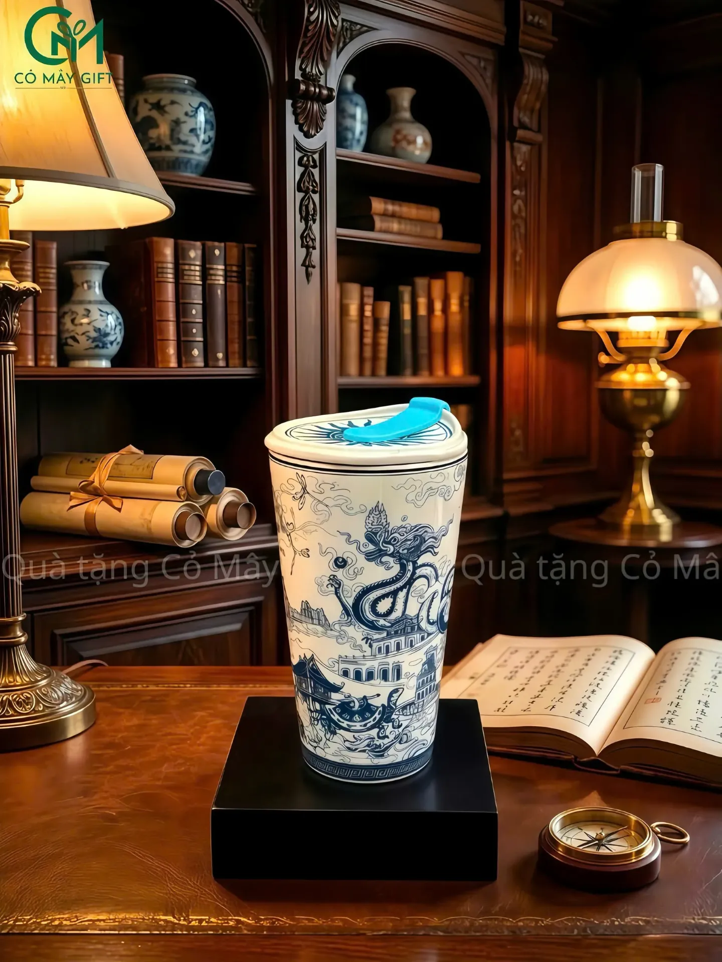Ly Sứ Dưỡng Sinh 0.48L + Nắp Ống Hút Nam Quốc HN