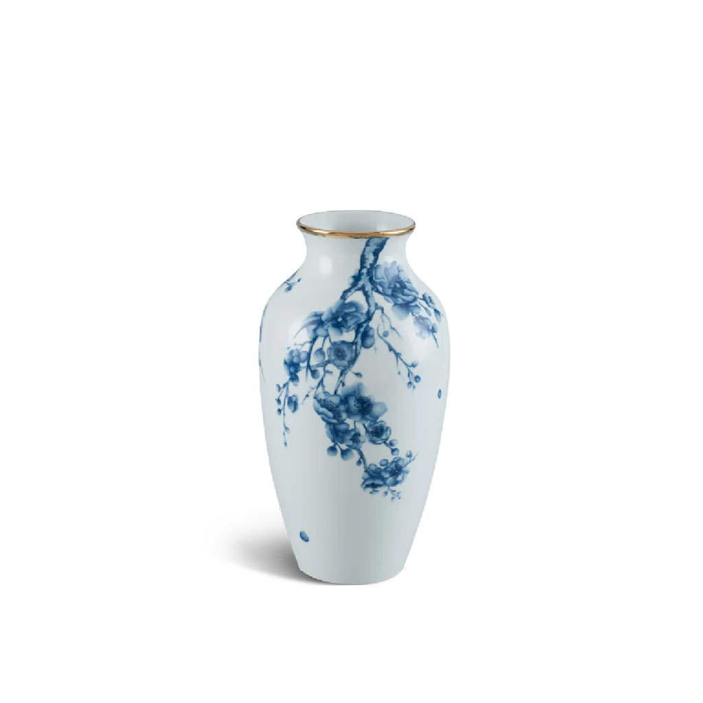 Bình hoa Minh Long 27 cm - Hoa Đào Cobalt