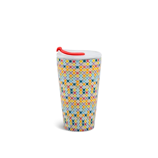 Ly sứ dưỡng sinh Minh Long 0.48 L (K1) + Nắp ống hút - Mosaic (LTD)