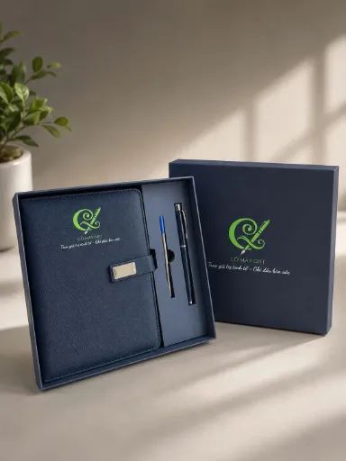 Set Quà Tặng Sổ Da & Bút Ký