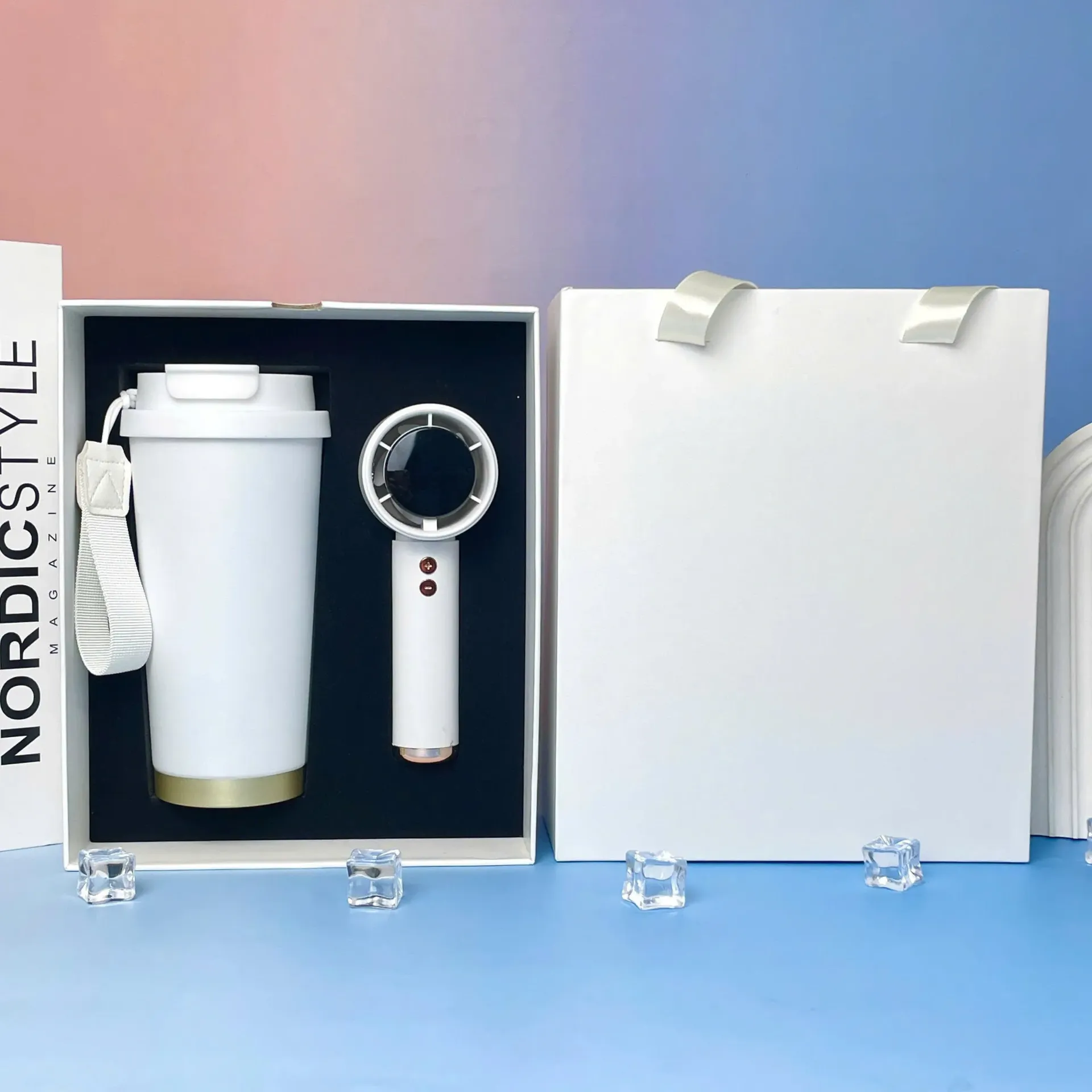 Giftset - Ly giữ nhiệt Coffee & Quạt cầm tay Mini