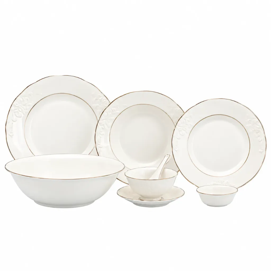 Bộ đồ ăn Minh Long - Đài Các IFP - Chỉ Bạch Kim