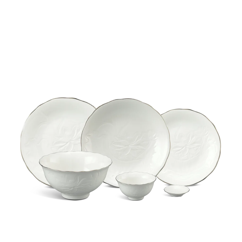 Bộ đồ ăn Minh Long - Sen IFP - Chỉ Bạch Kim