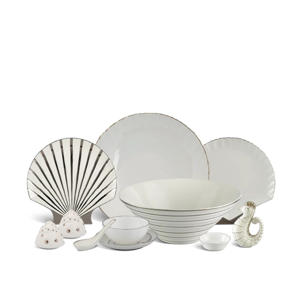 Bộ đồ ăn Minh Long - Ngọc Biển IFP - Chỉ Bạch Kim